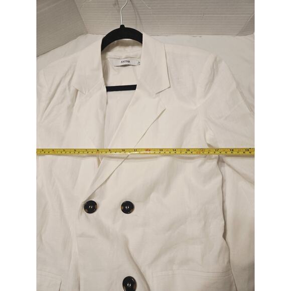 J. Jill Relaxed Linen Blend Jacket White Blazer Sz L Button Quite Luxury Comfort - Picture 7 of 8